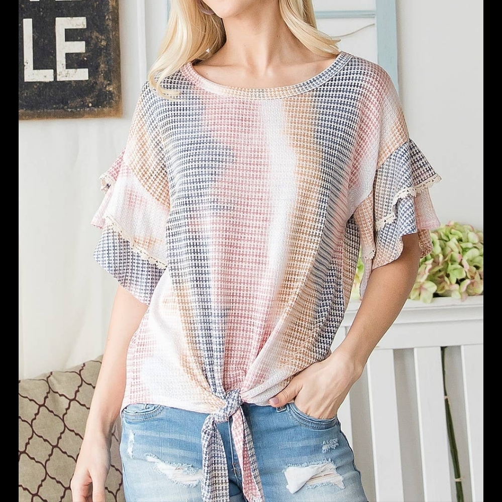 Ruffled tie dye top